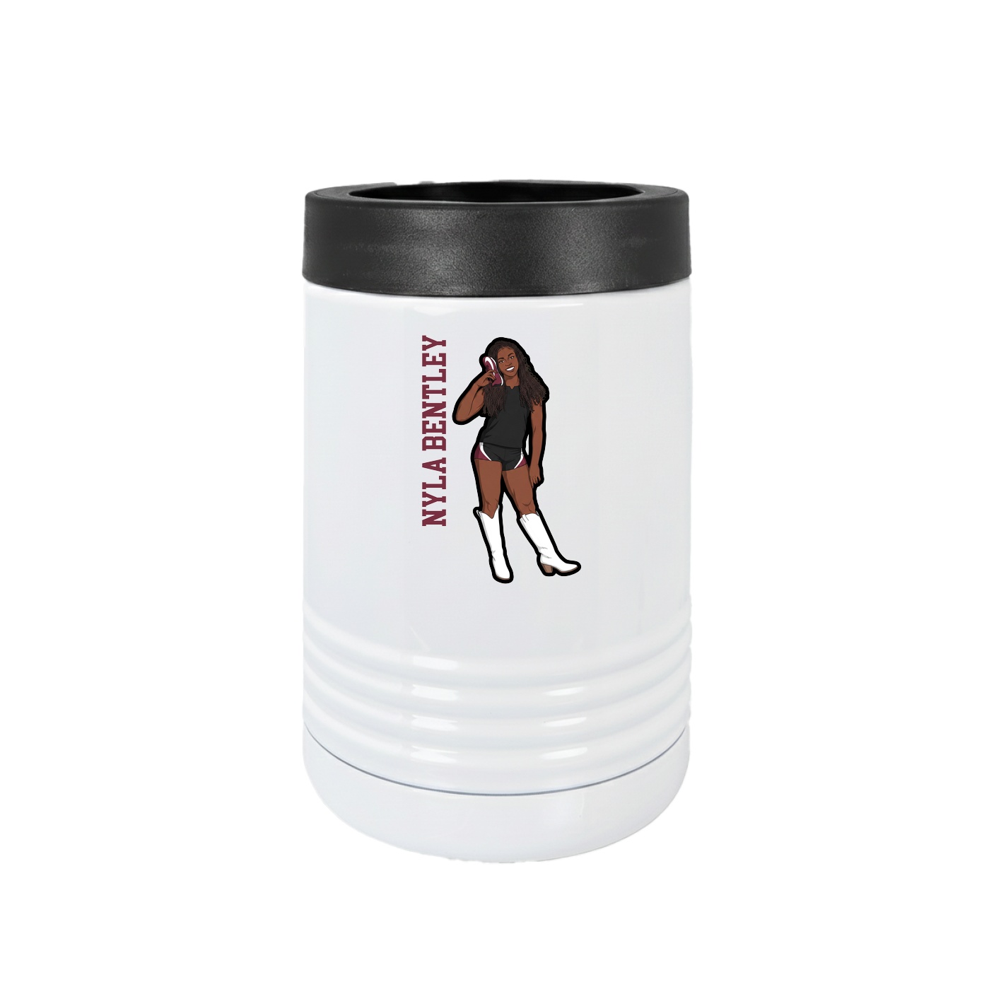 Beverage Holder — Name Vertical in White