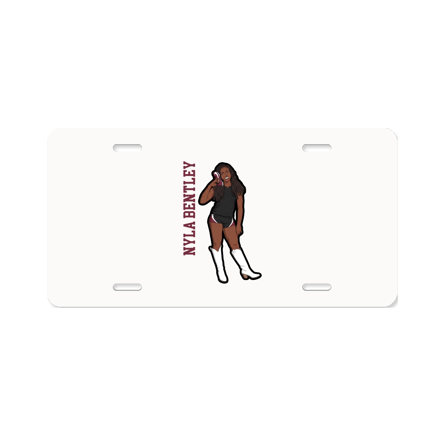 License Plate — Name Vertical in Classic