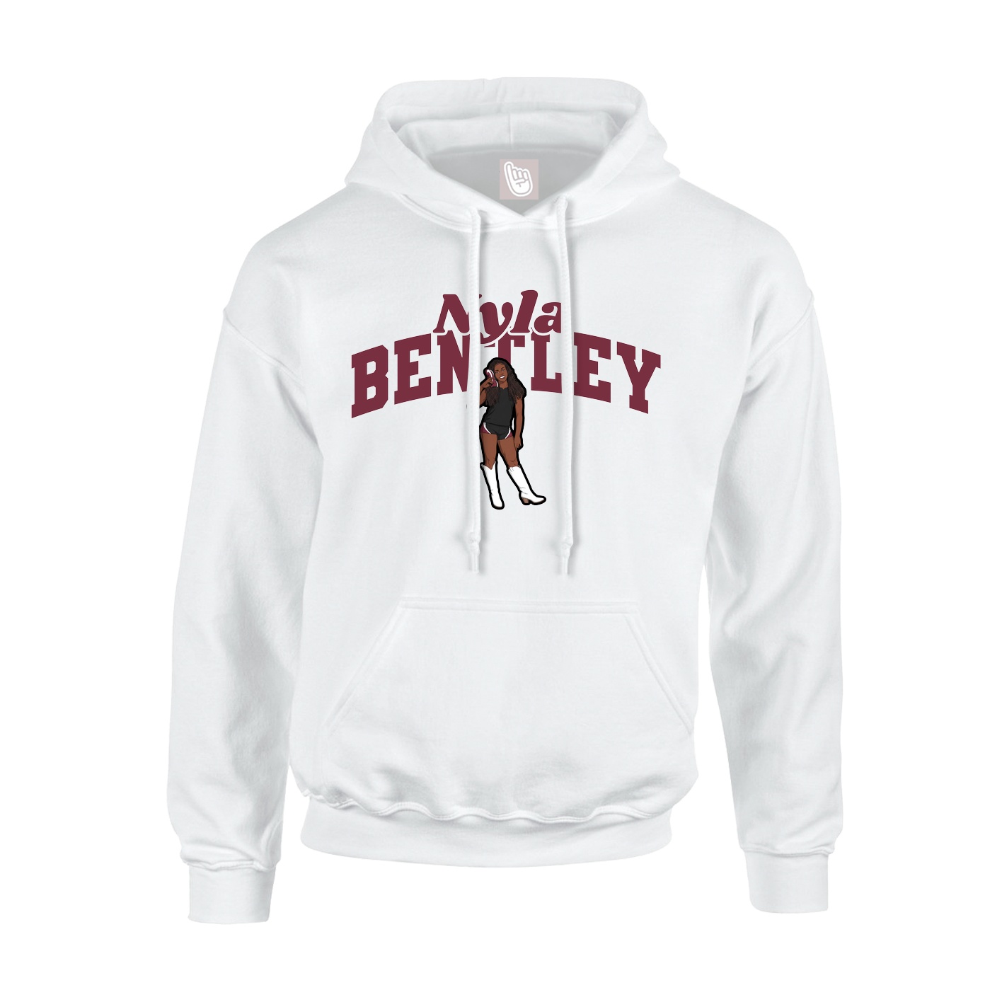 Youth Hoodie — Signature Arch in White