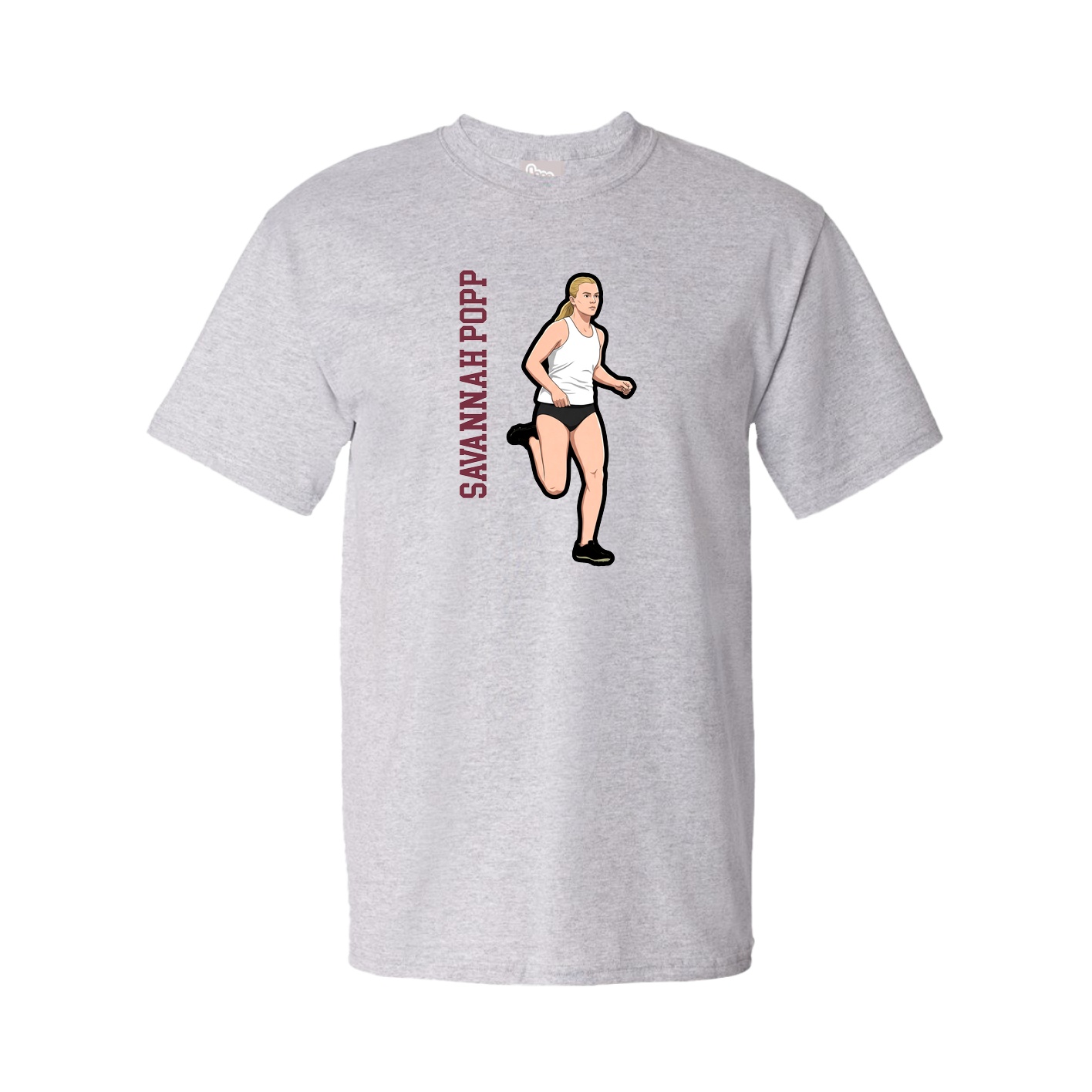 Youth Tee — Name Vertical in Grey