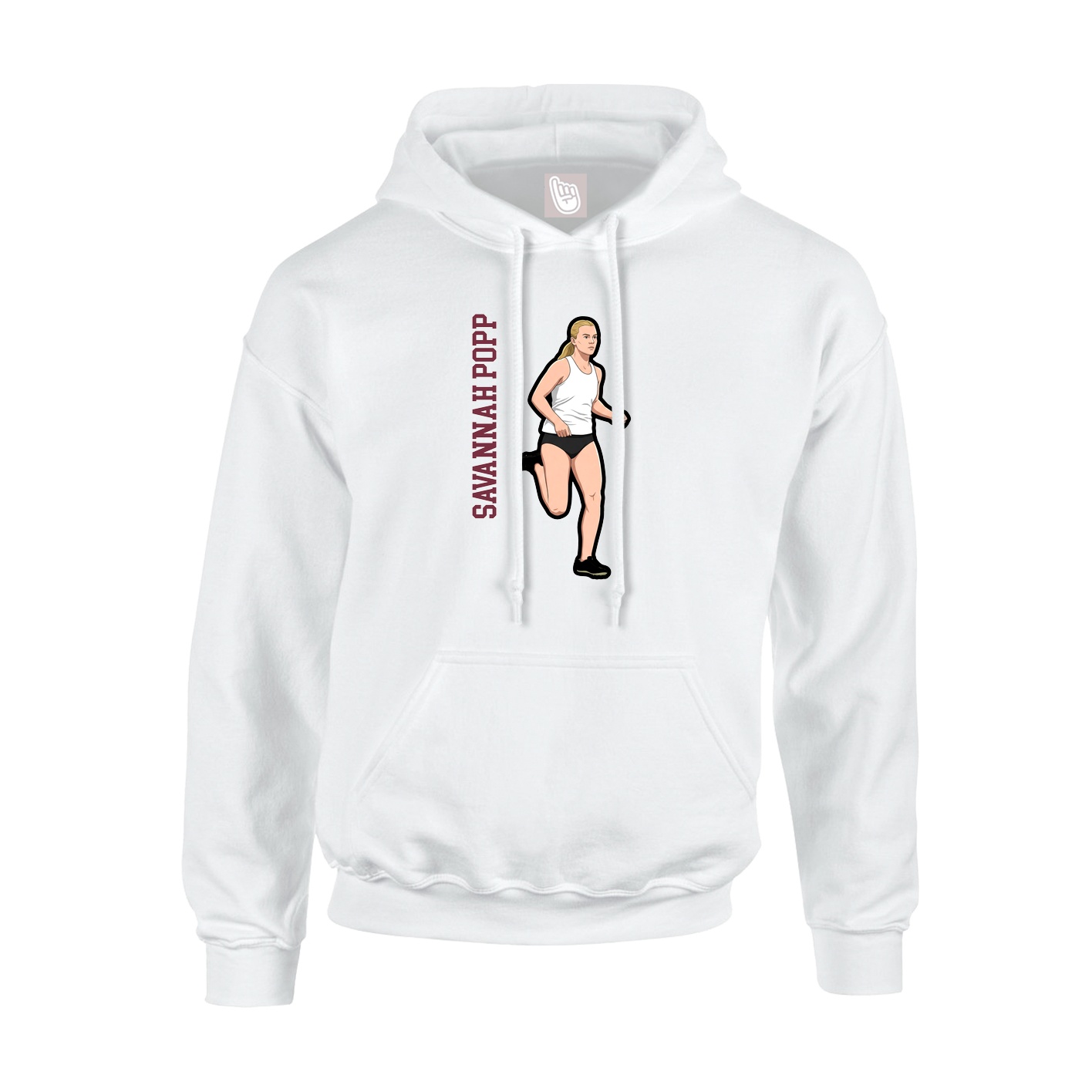 Youth Hoodie — Name Vertical in White