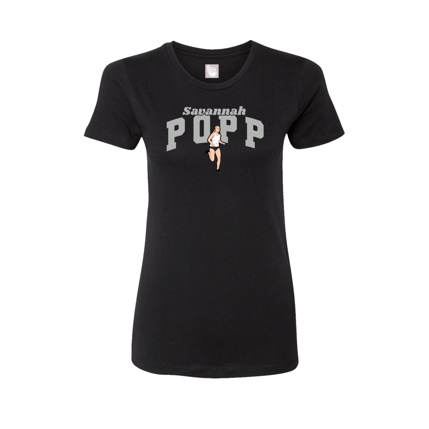 Fitted Women's Tee — Signature Arch in Black