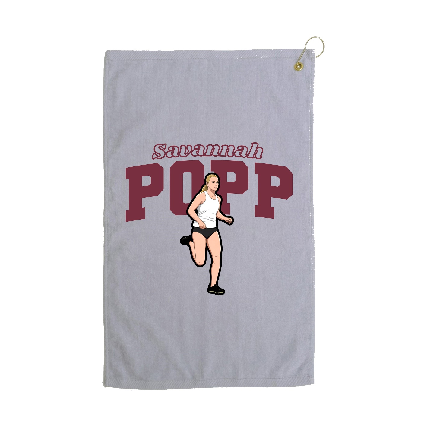 Golf Towel — Name Arch in Grey