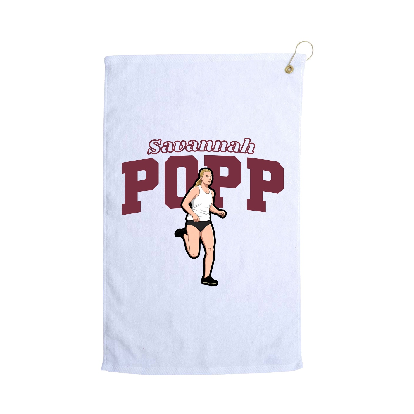 Golf Towel — Name Arch in White