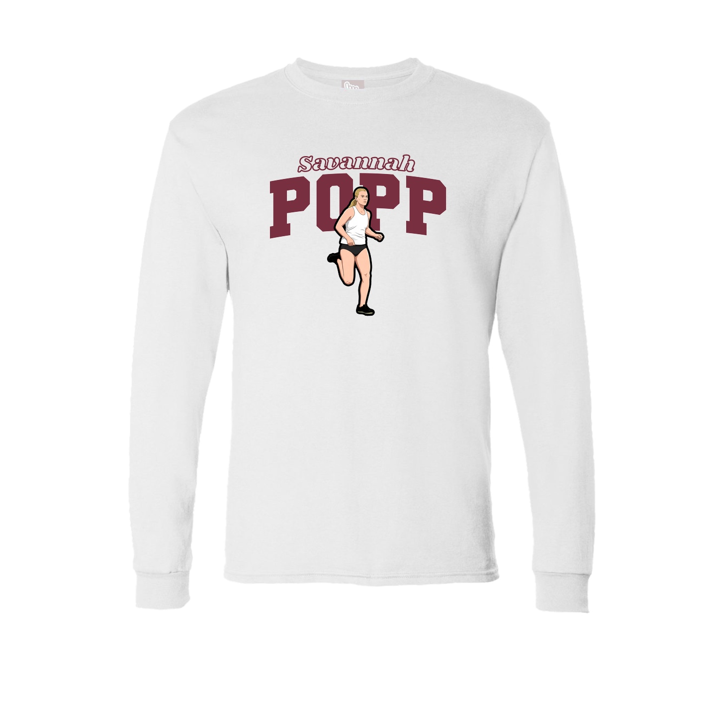 Long Sleeve Tee — Name Arch in White