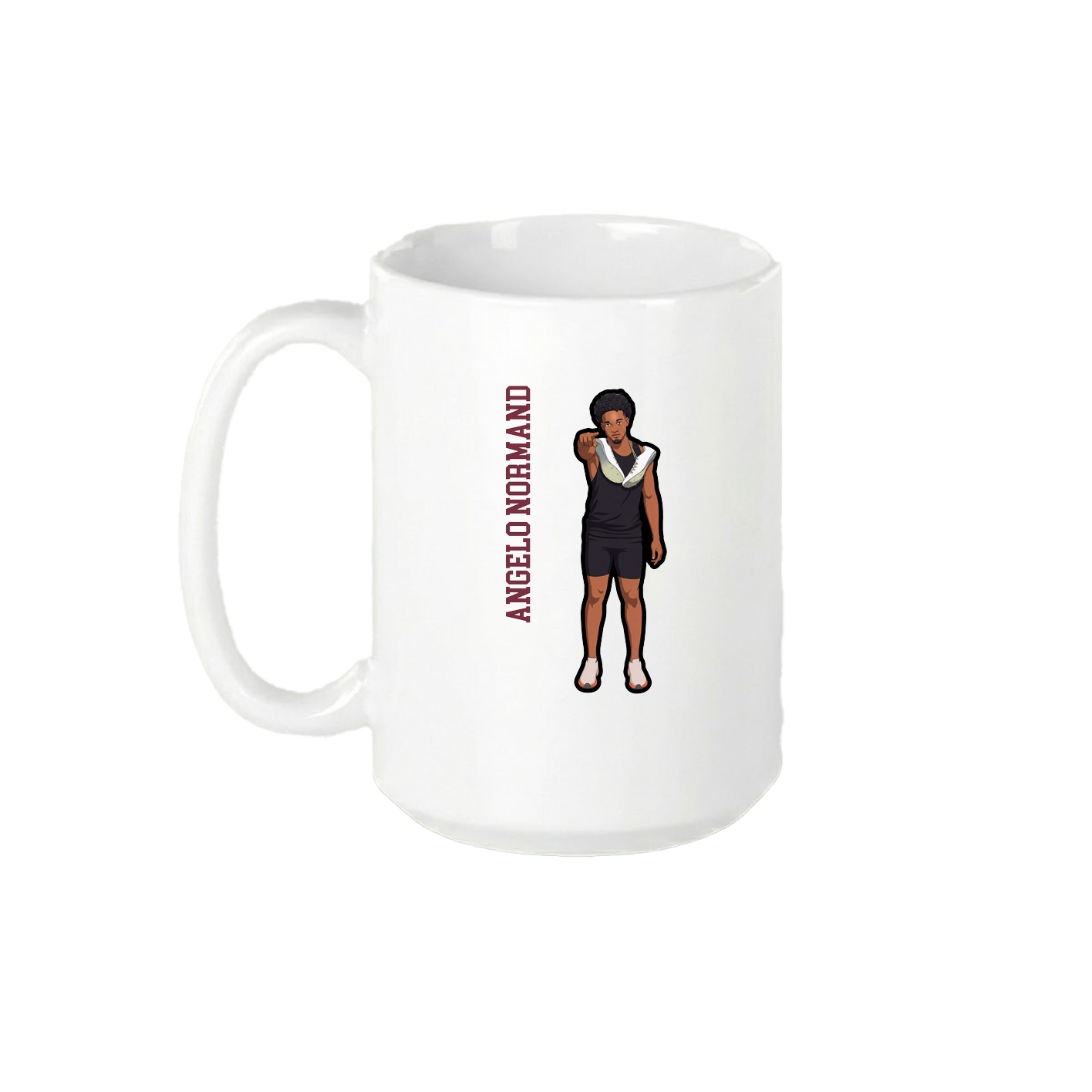15oz Coffee Mug — Name Vertical in White