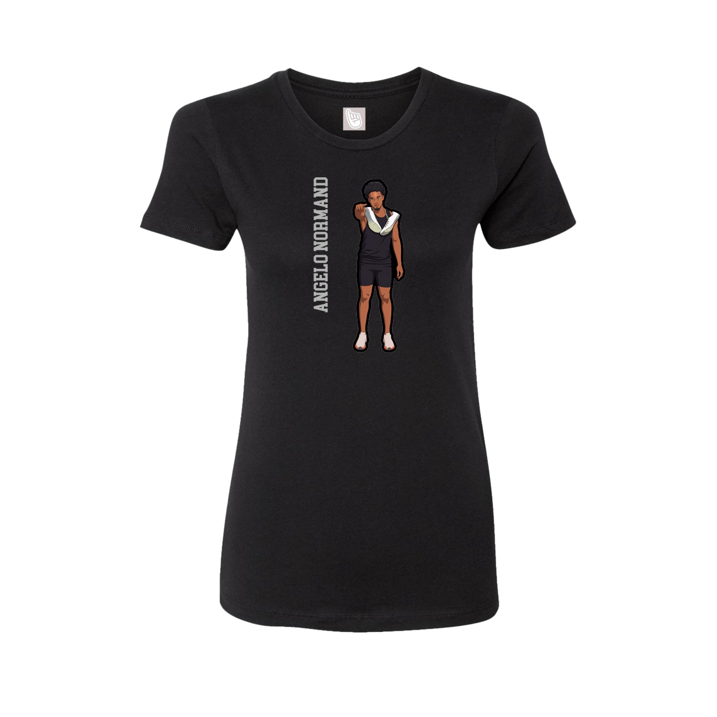 Fitted Women's Tee — Name Vertical in Black