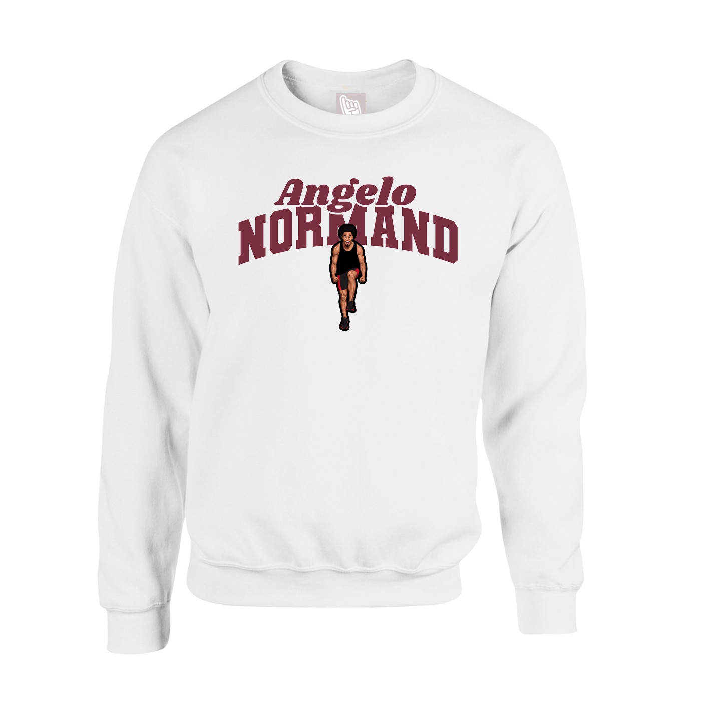 Fleece Crew — Signature Arch in White
