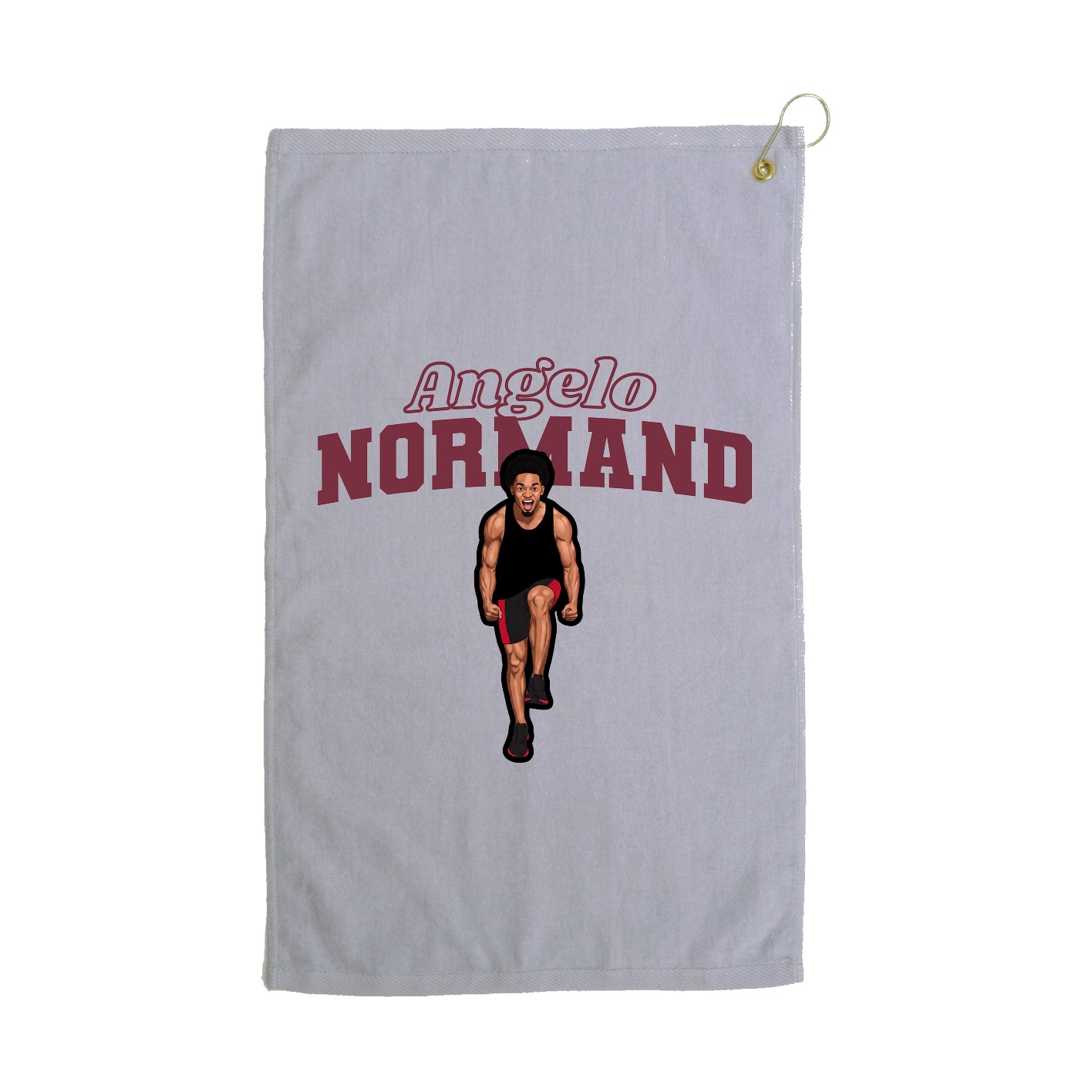 Golf Towel — Name Arch in Grey