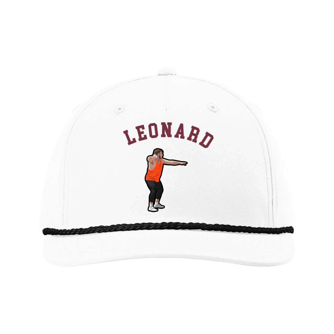 Five-Panel Classic Rope Cap — Shirsey Arch in White