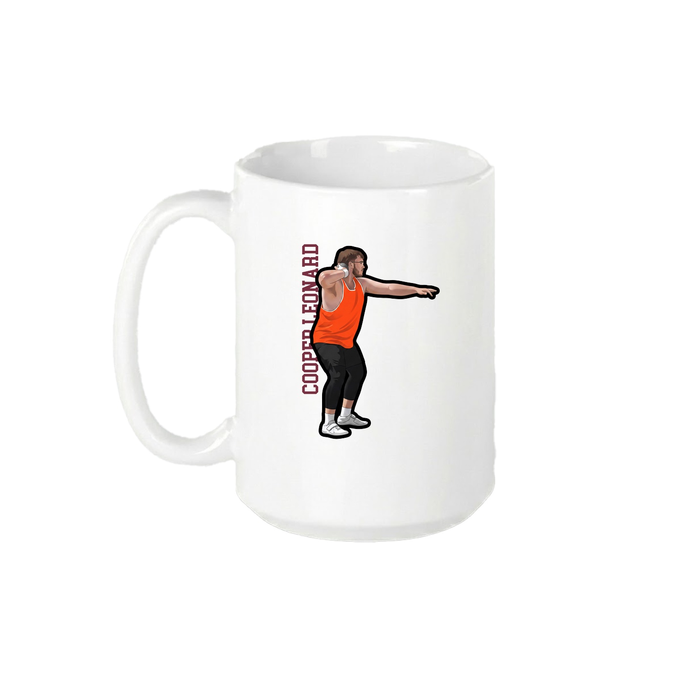 15oz Coffee Mug — Name Vertical in White