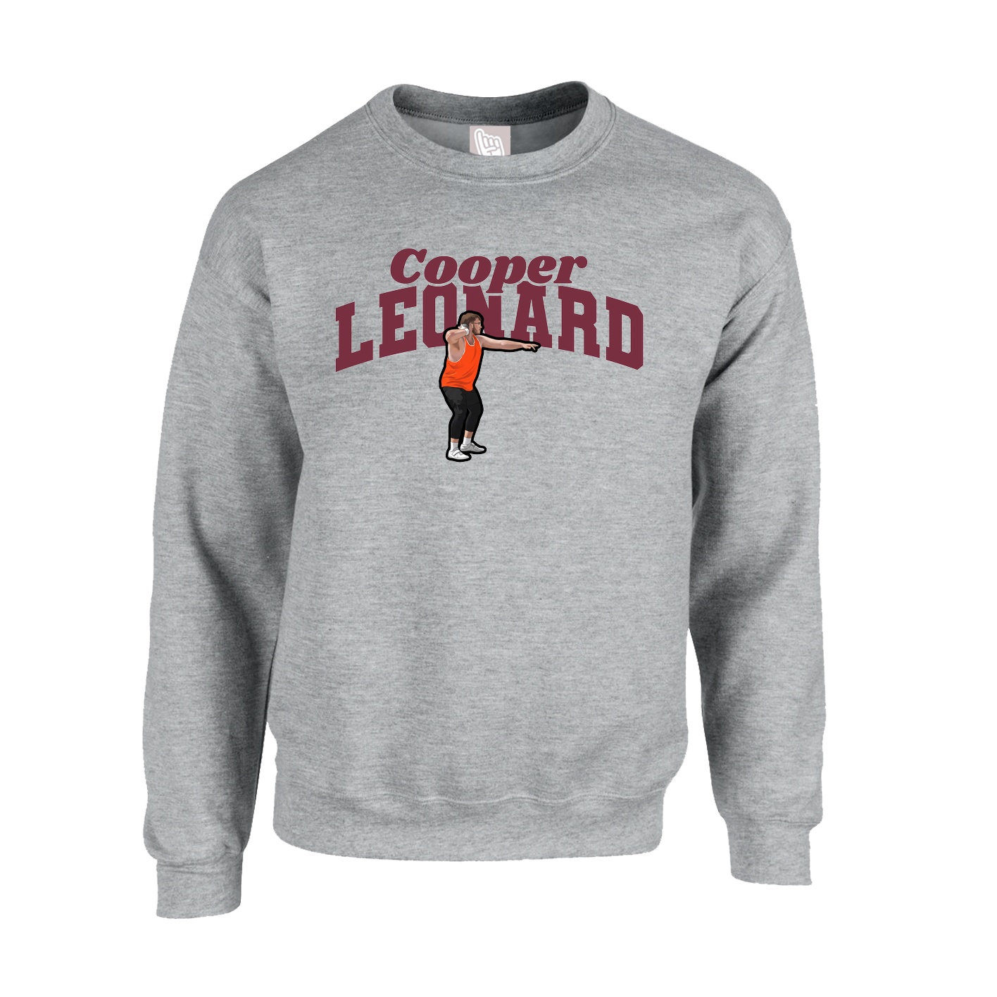 Fleece Crew — Signature Arch in Grey