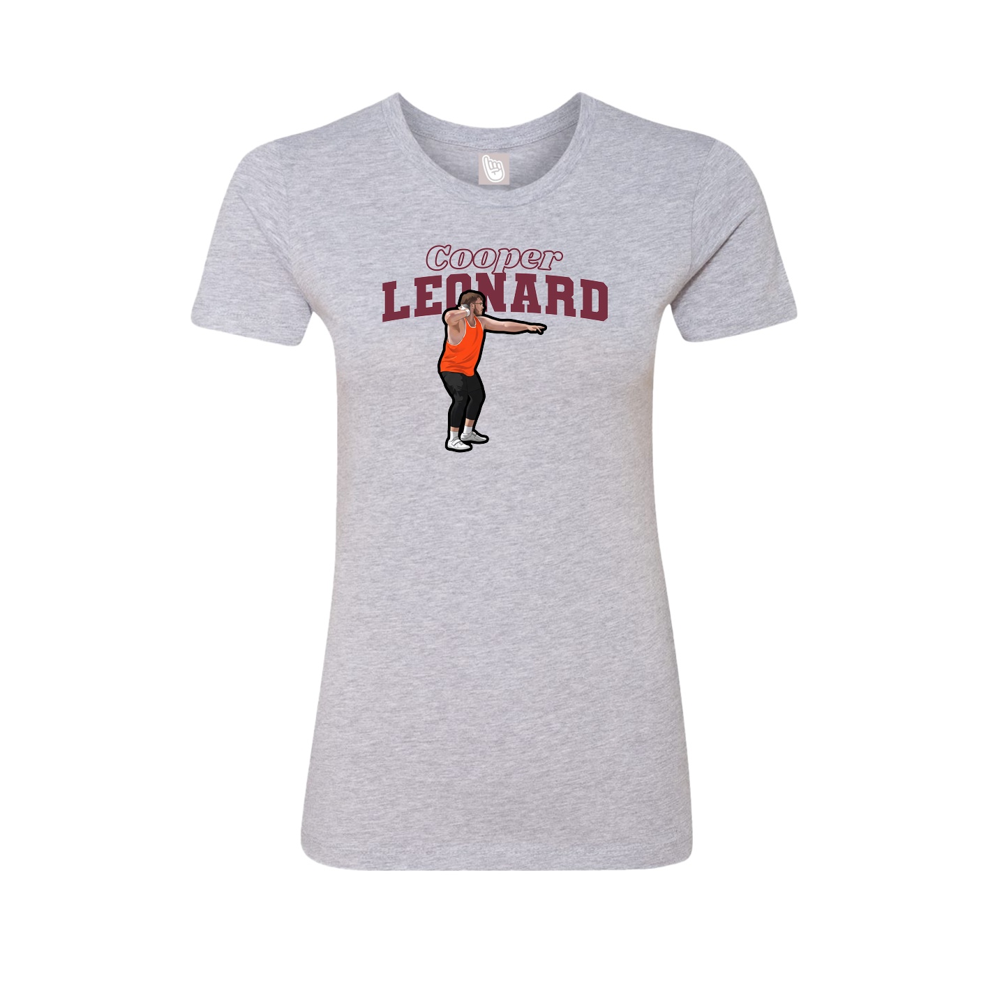 Fitted Women's Tee — Name Arch in Grey