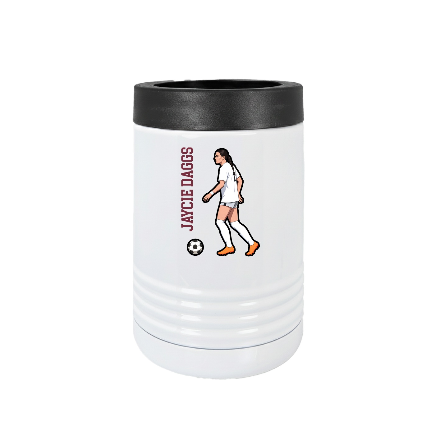 Beverage Holder — Name Vertical in White