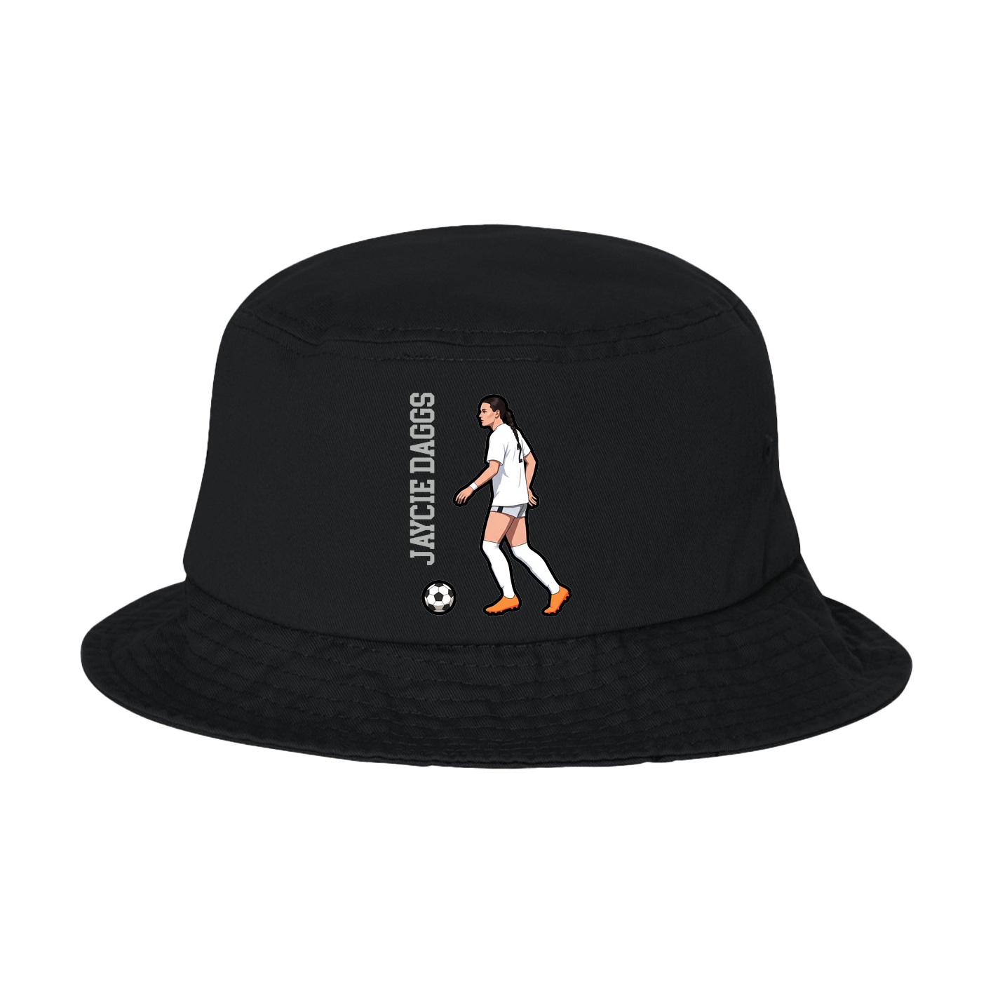Bucket Cap — Name Vertical in Black