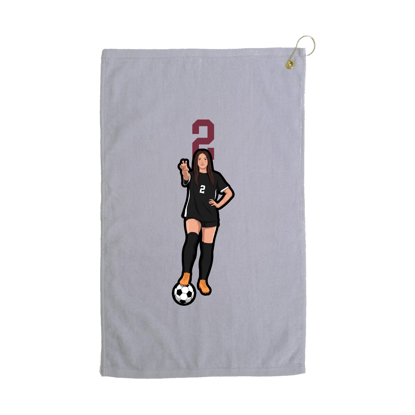 Golf Towel — Number Top in Grey