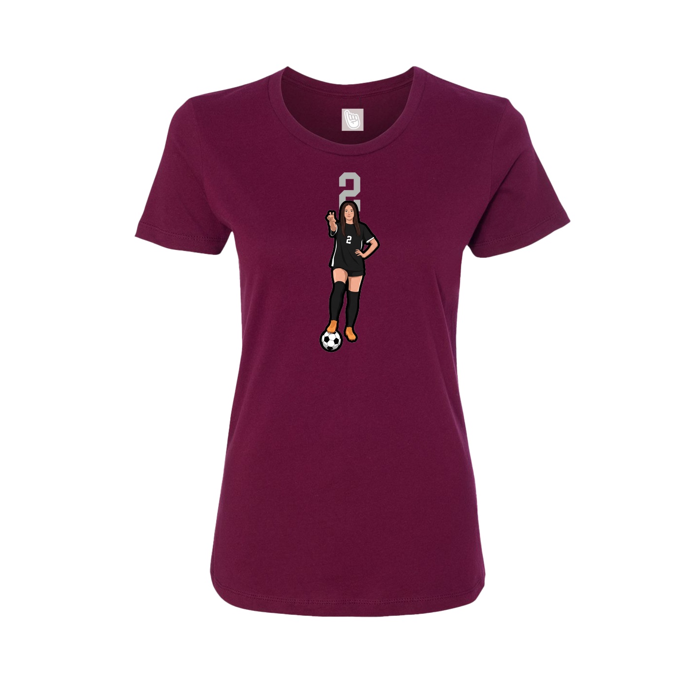 Womens Tee — Number Top in Maroon