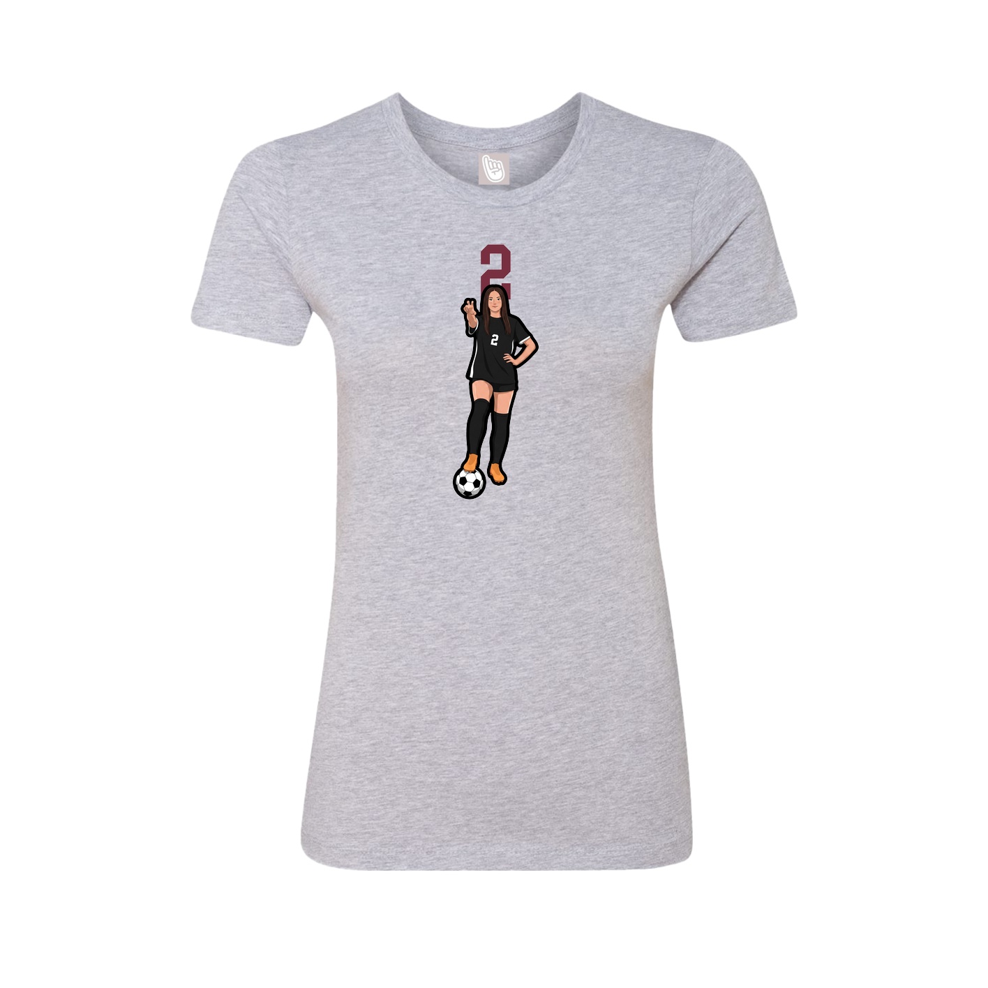 Fitted Women's Tee — Number Top in Grey
