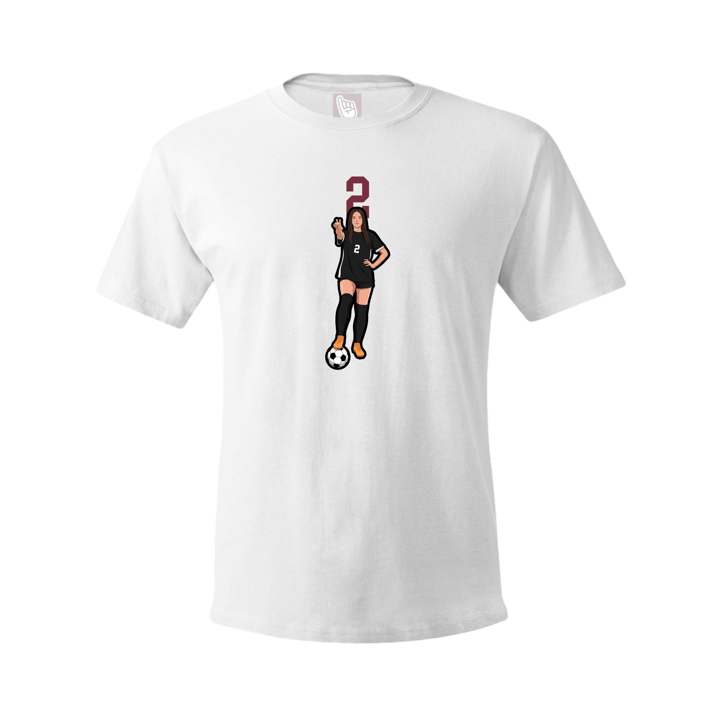 Youth Tee — Number Top in White