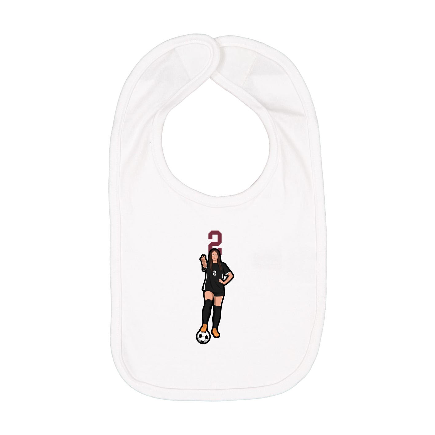 Infant Bib — Number Top in White