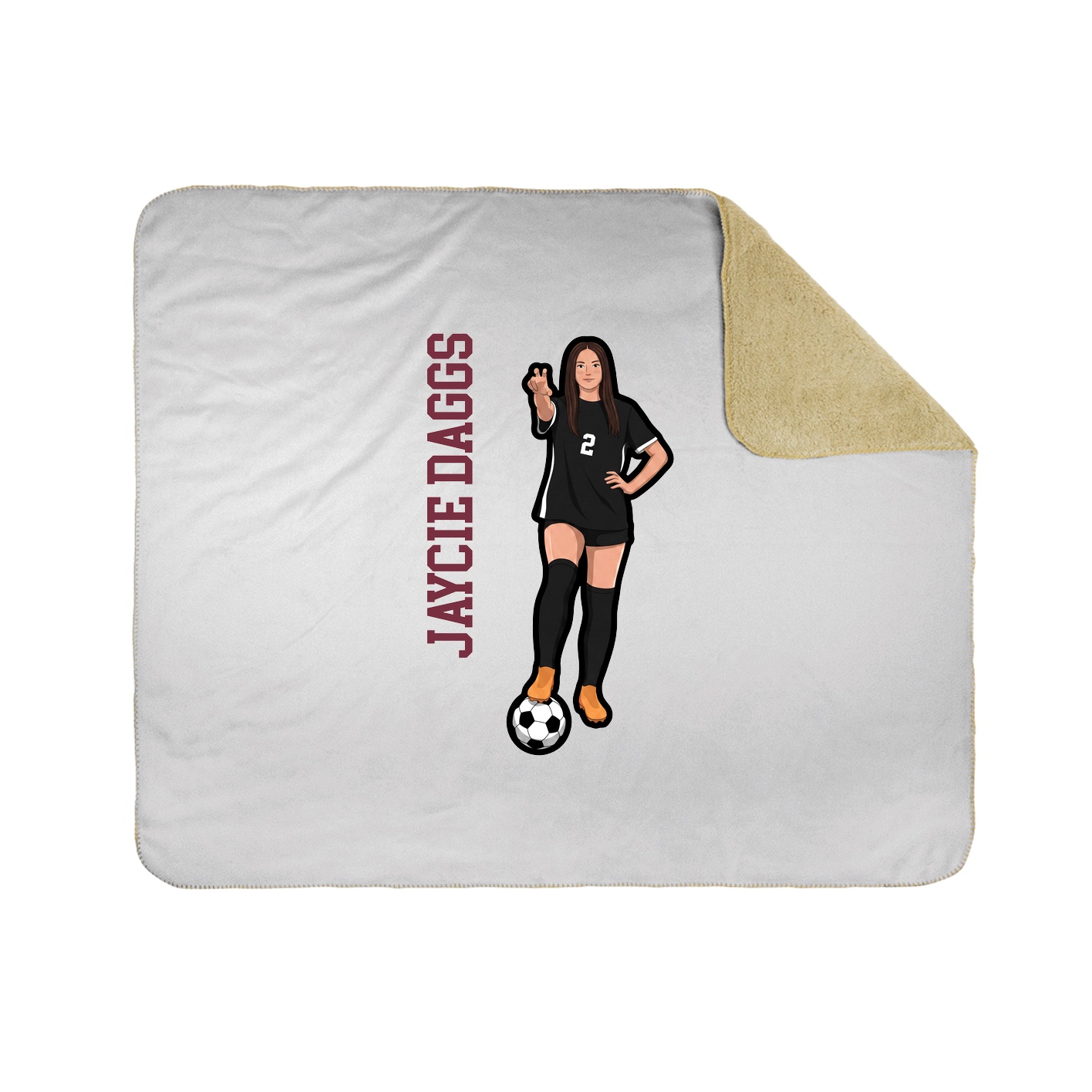 Throw Blanket — Name Vertical in White