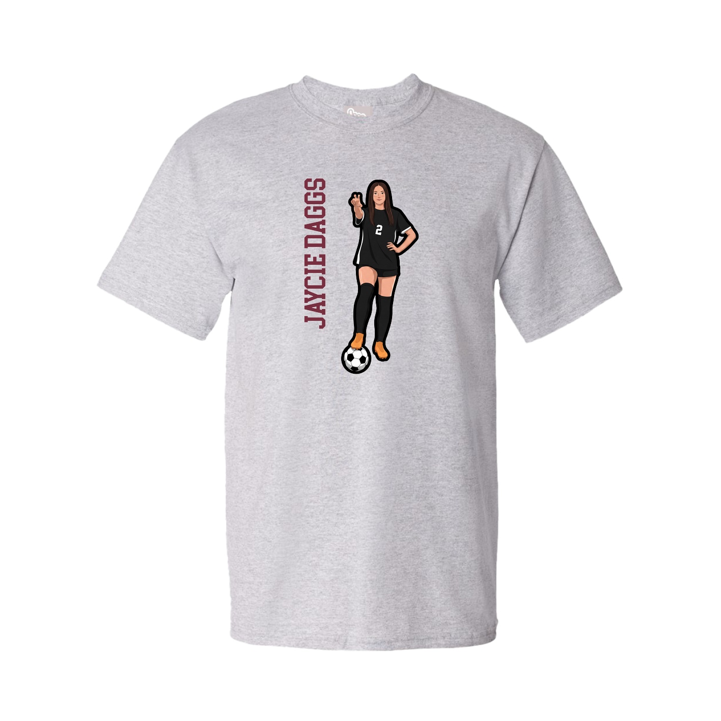 Tee — Name Vertical in Grey
