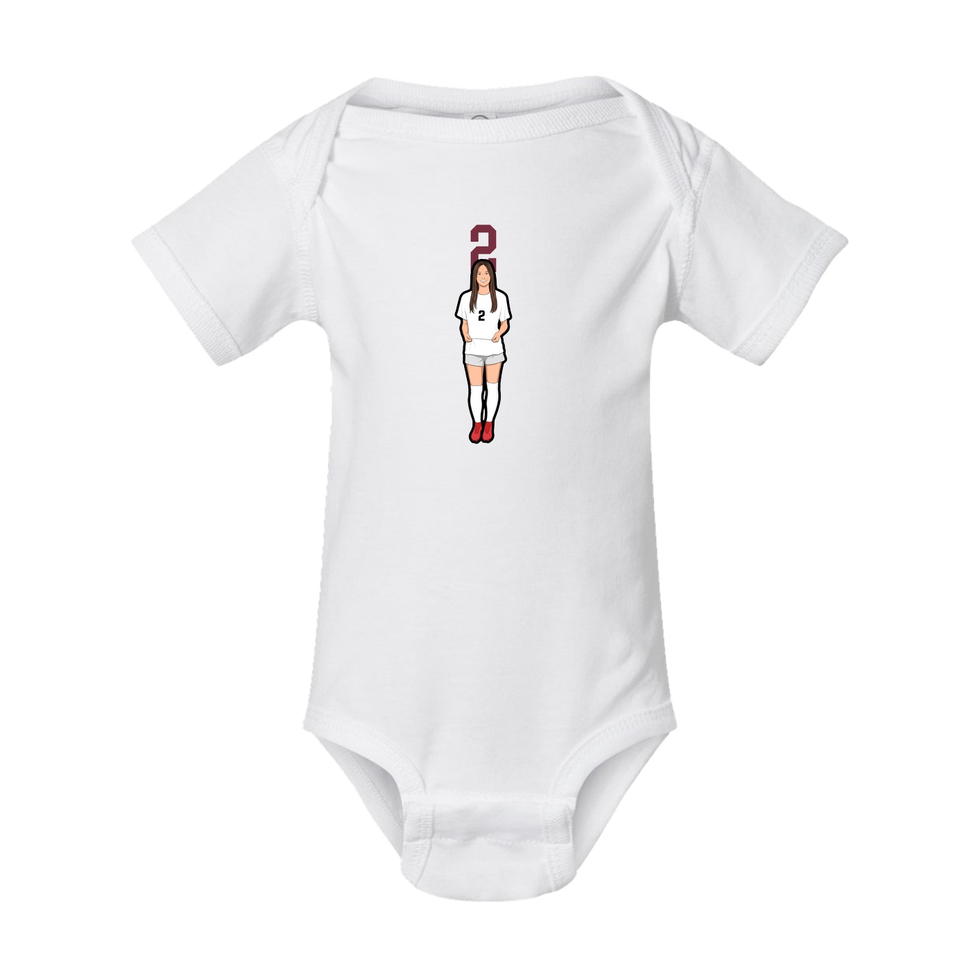 Baby Onesie — Number Top in White