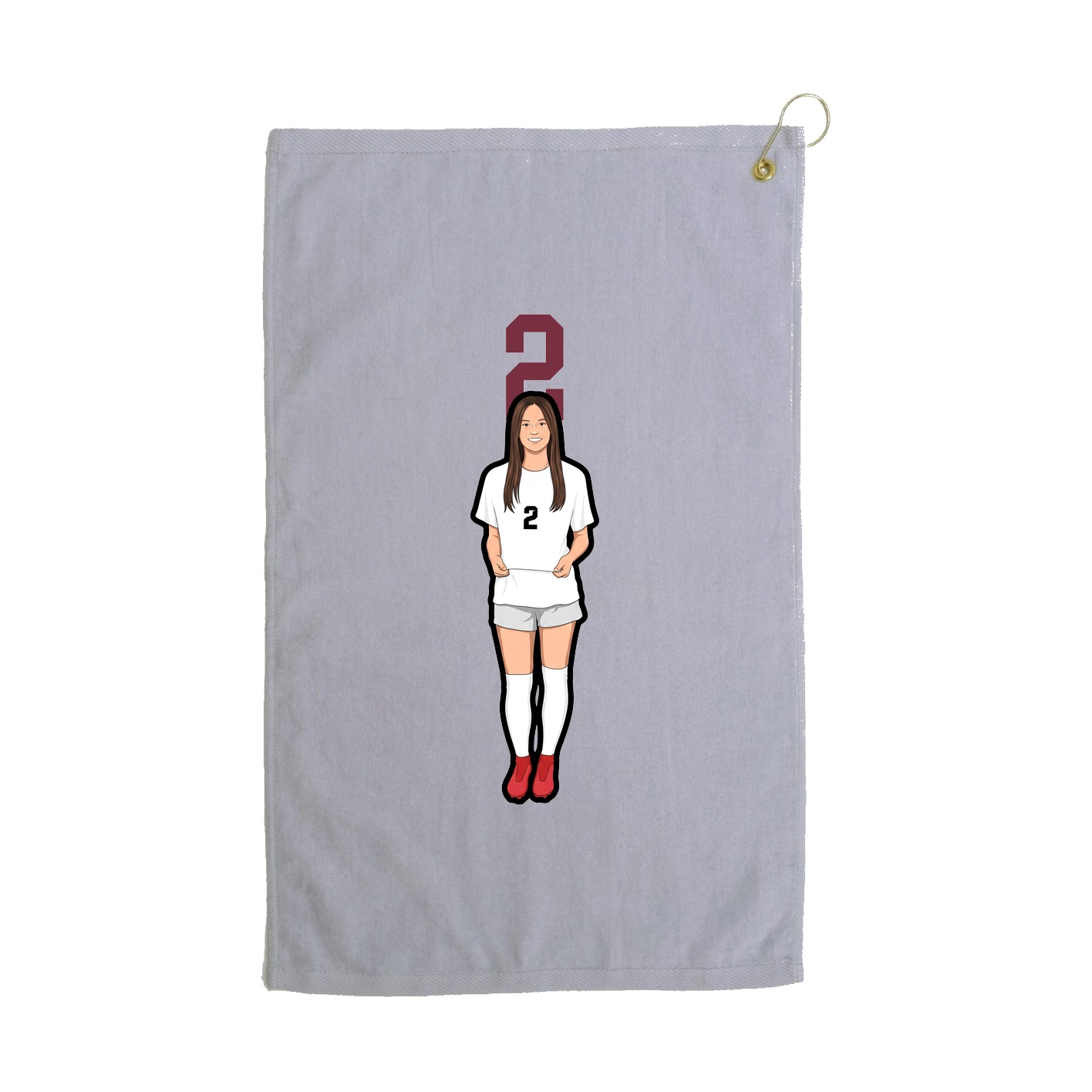 Golf Towel — Number Top in Grey