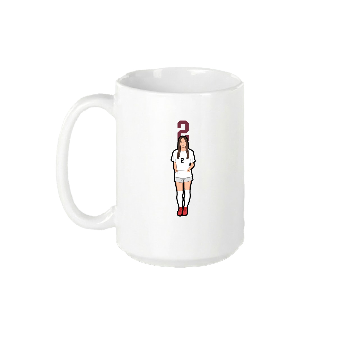 15oz Coffee Mug — Number Top in White