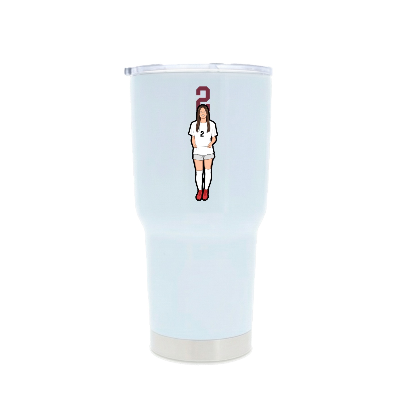 30oz Stainless Steel Tumbler — Number Top in White