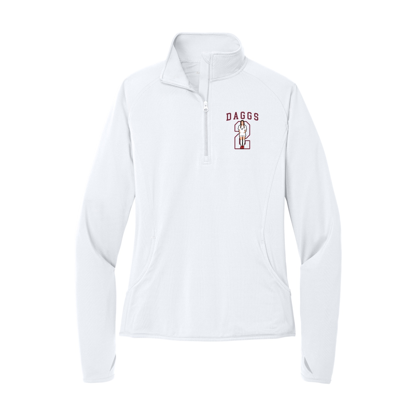 Women's Q-Zip Pullover — Shirsey in White