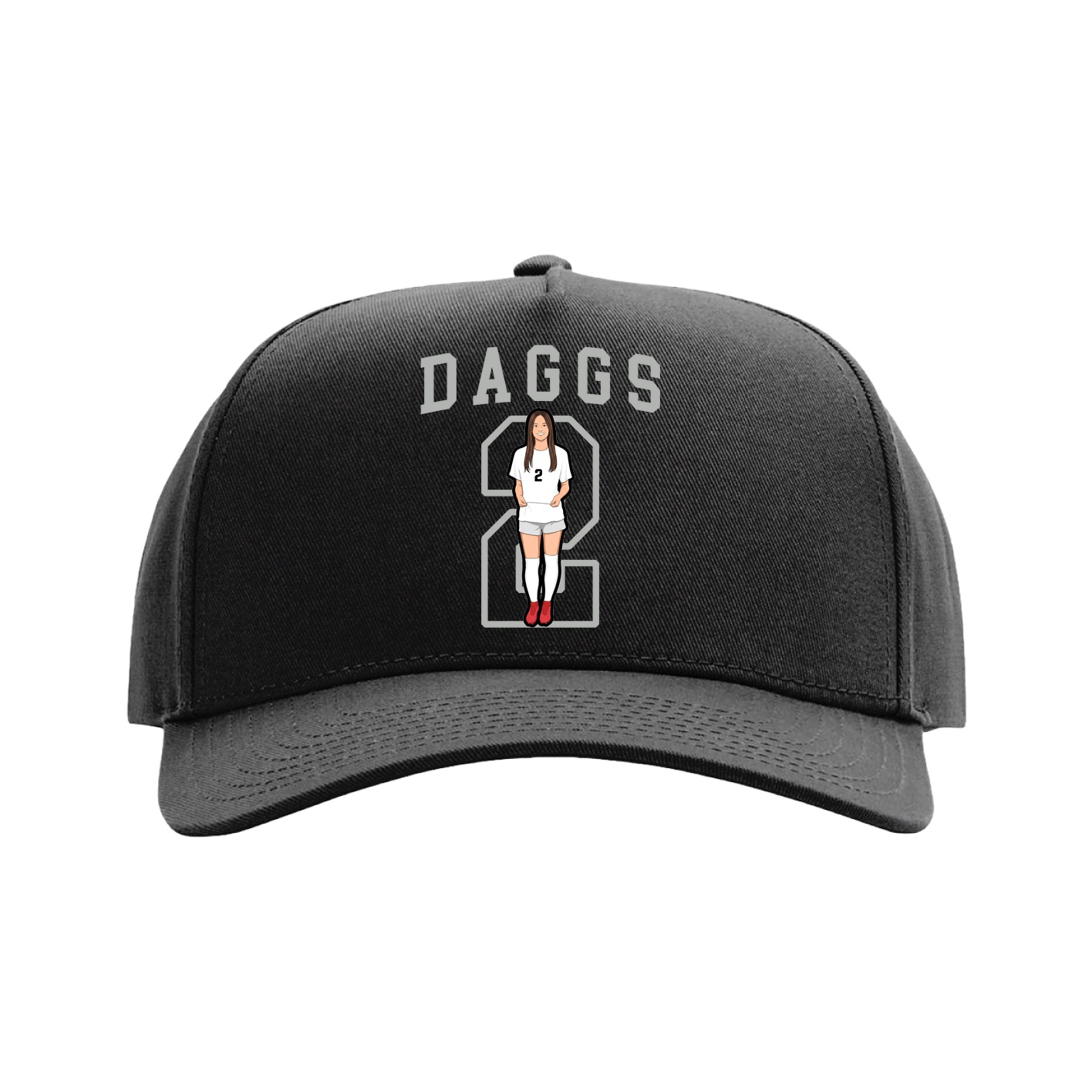 Full Fabric Five-Panel Champ Cap — Shirsey in Black