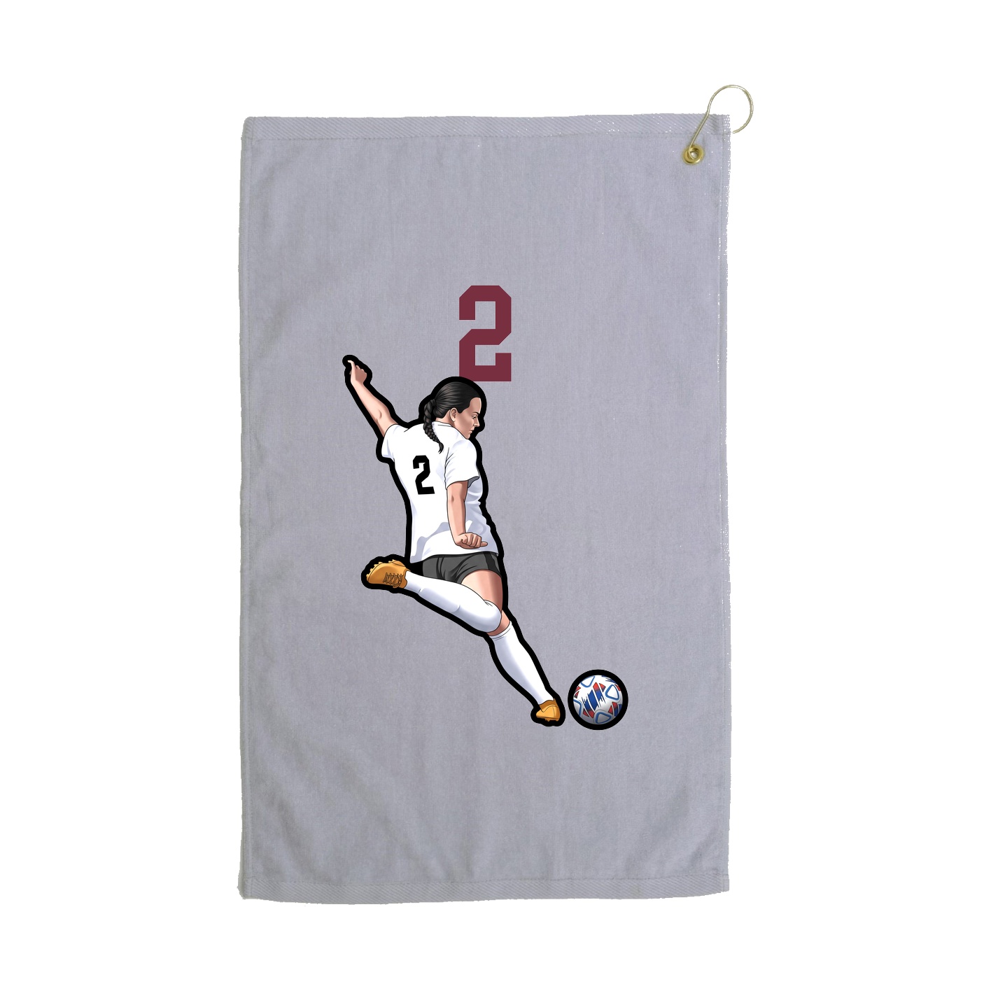Golf Towel — Number Top in Grey