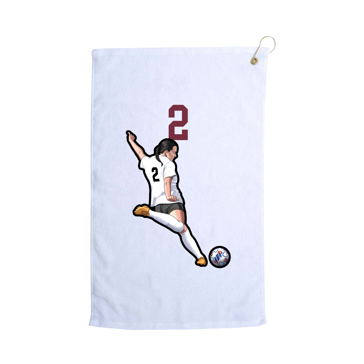 Golf Towel — Number Top in White