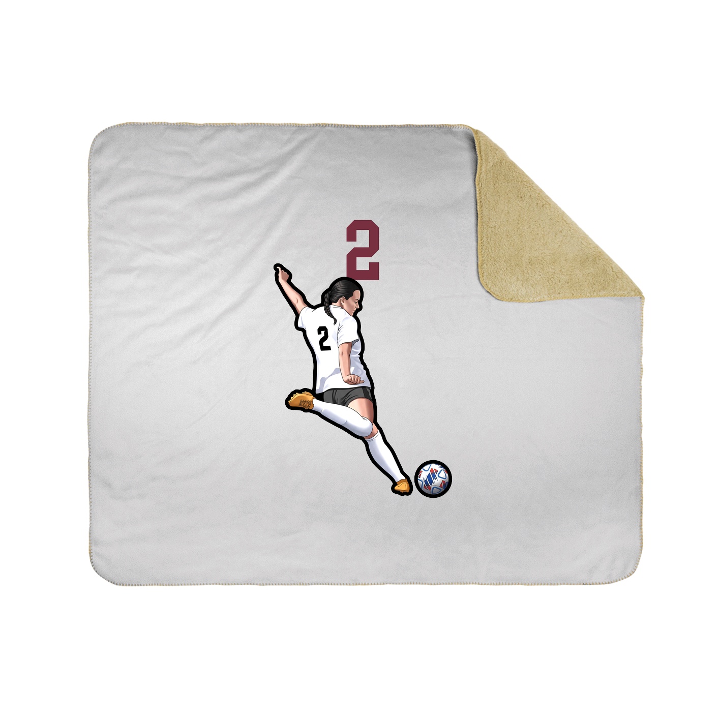 Throw Blanket — Number Top in White