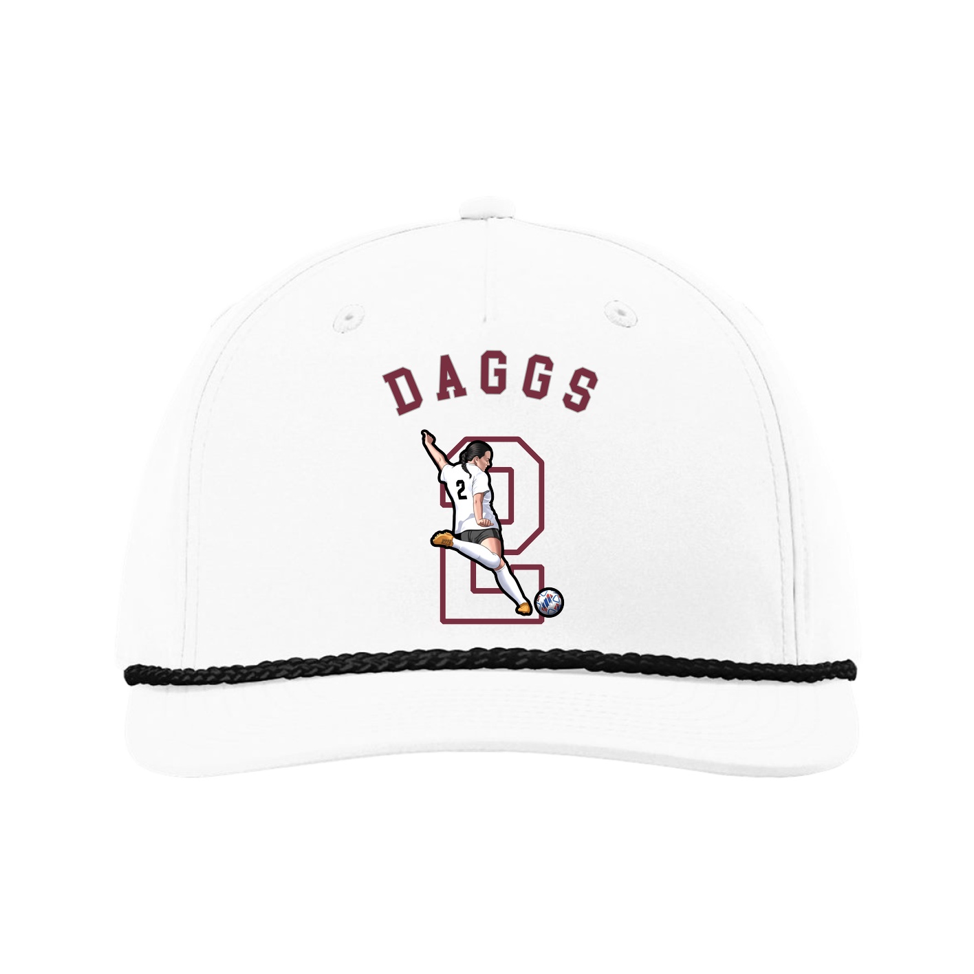Five-Panel Classic Rope Cap — Shirsey Arch in White