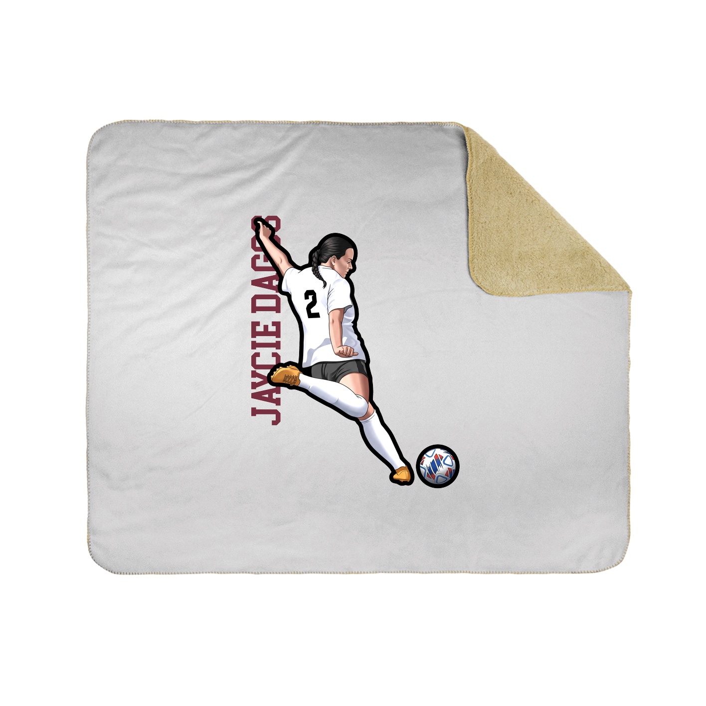 Throw Blanket — Name Vertical in White
