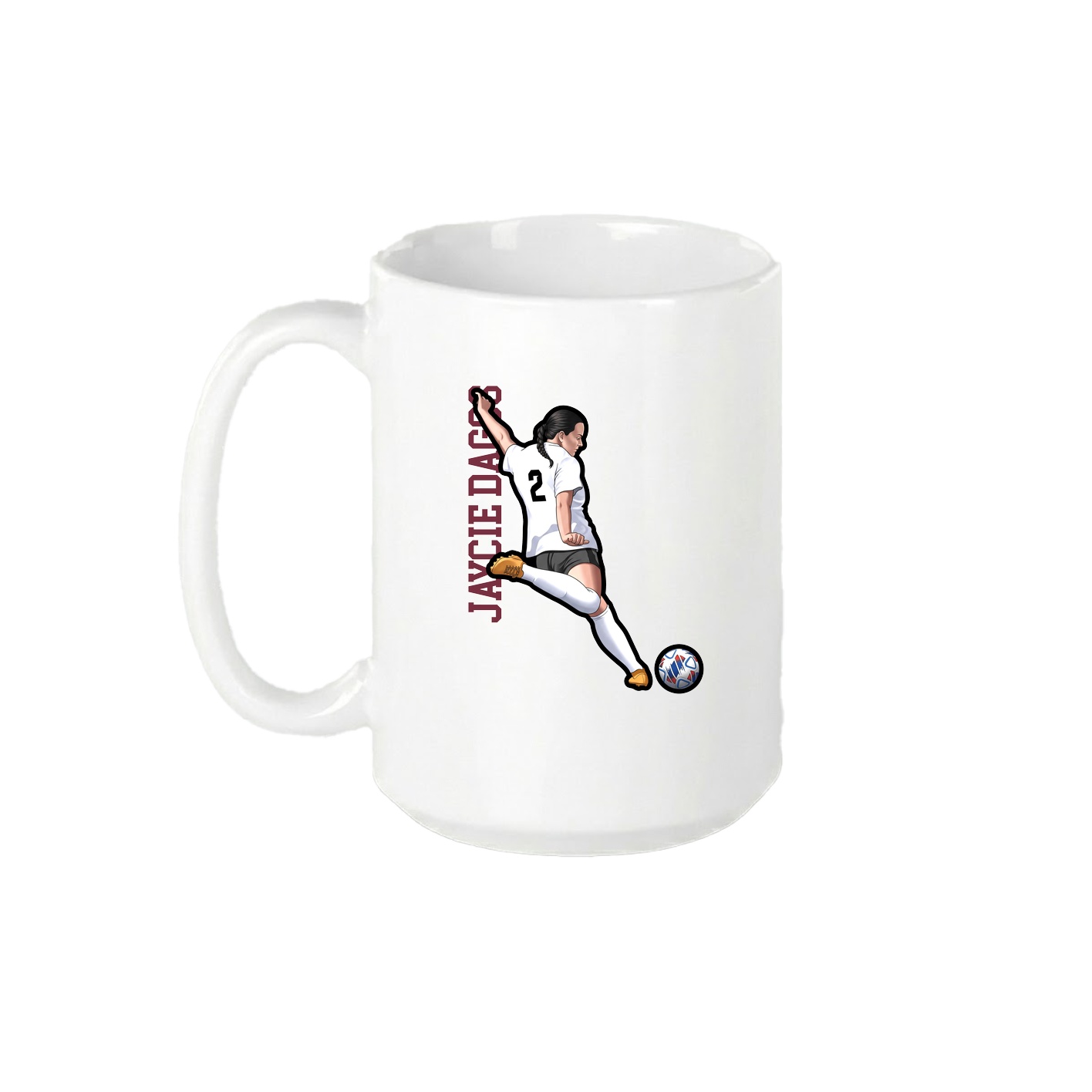 15oz Coffee Mug — Name Vertical in White