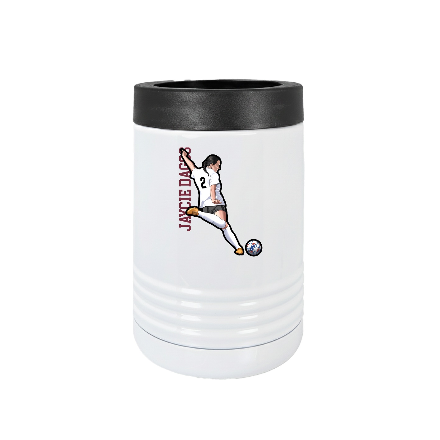 Beverage Holder — Name Vertical in White