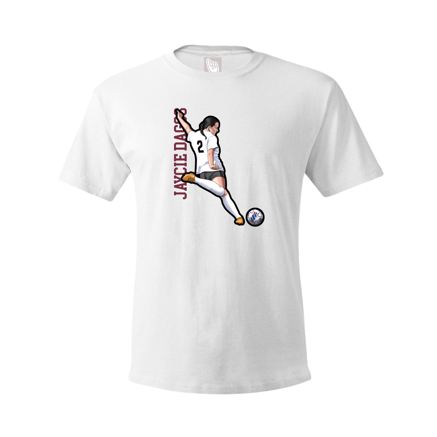 Tee — Name Vertical in White
