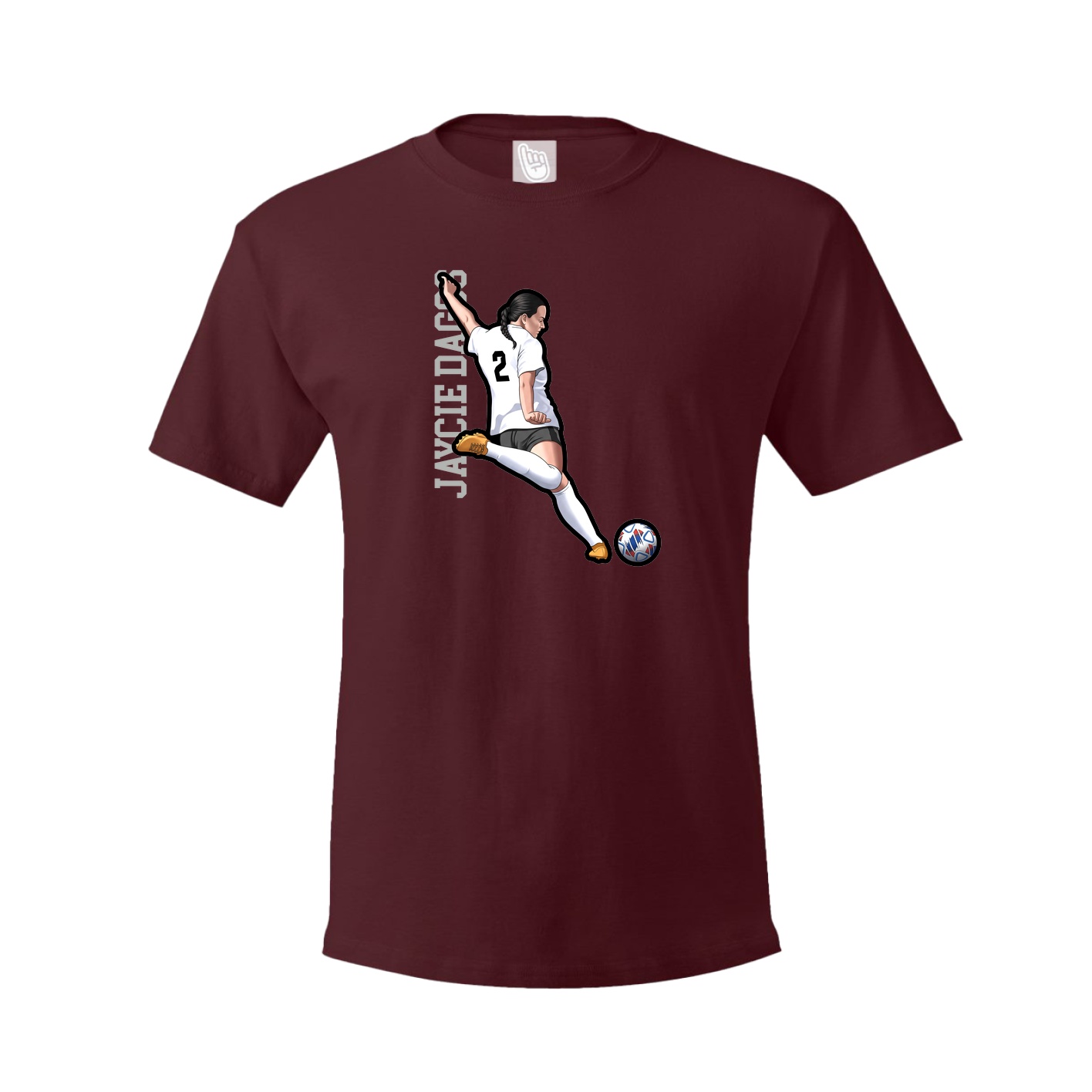 Youth Tee — Name Vertical in Maroon