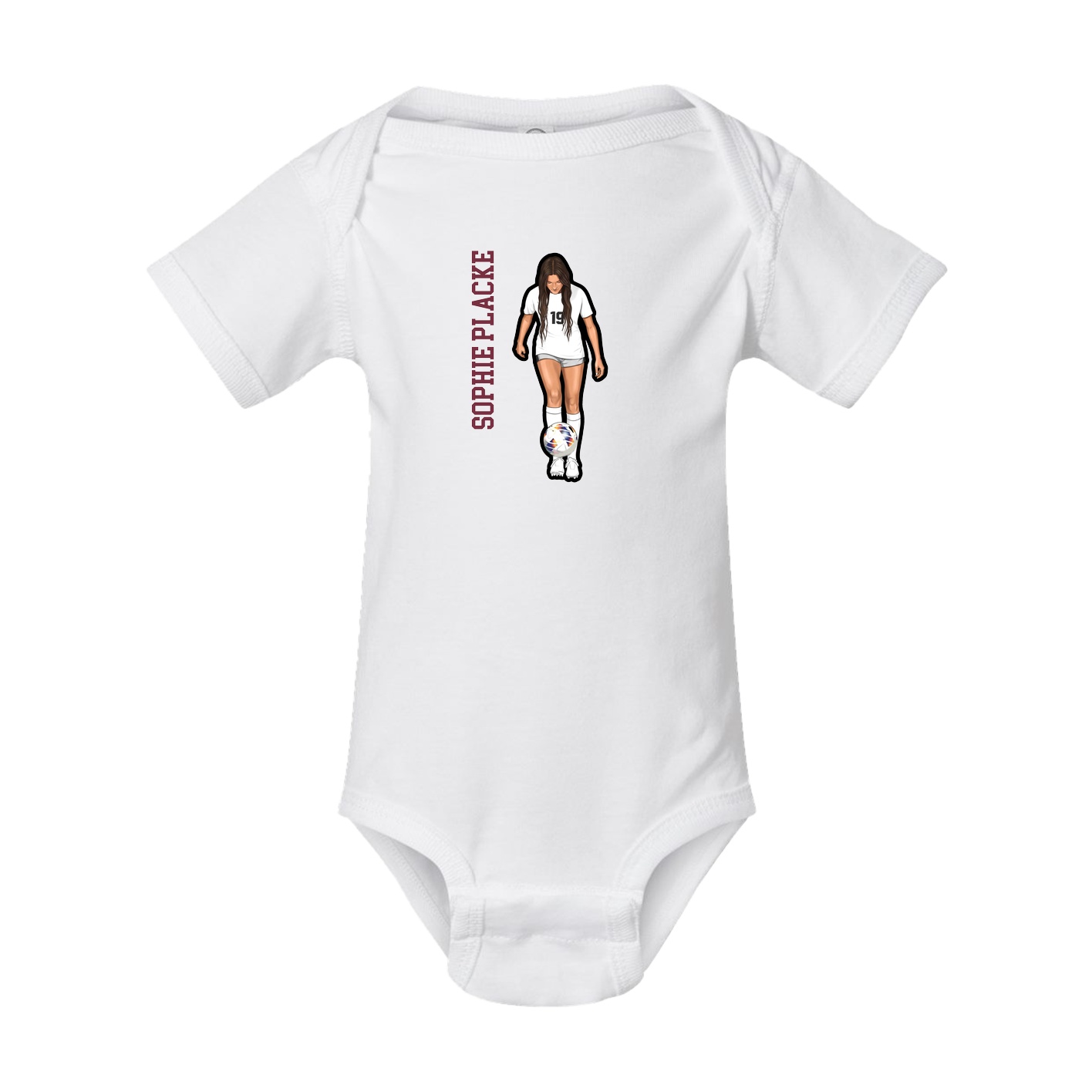 Baby Onesie — Name Vertical in White