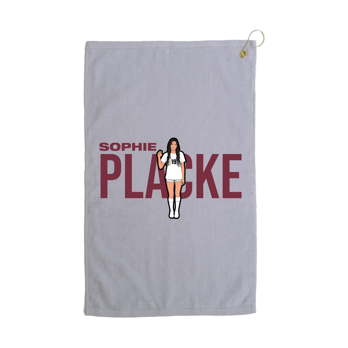 Golf Towel — Player Name in Grey