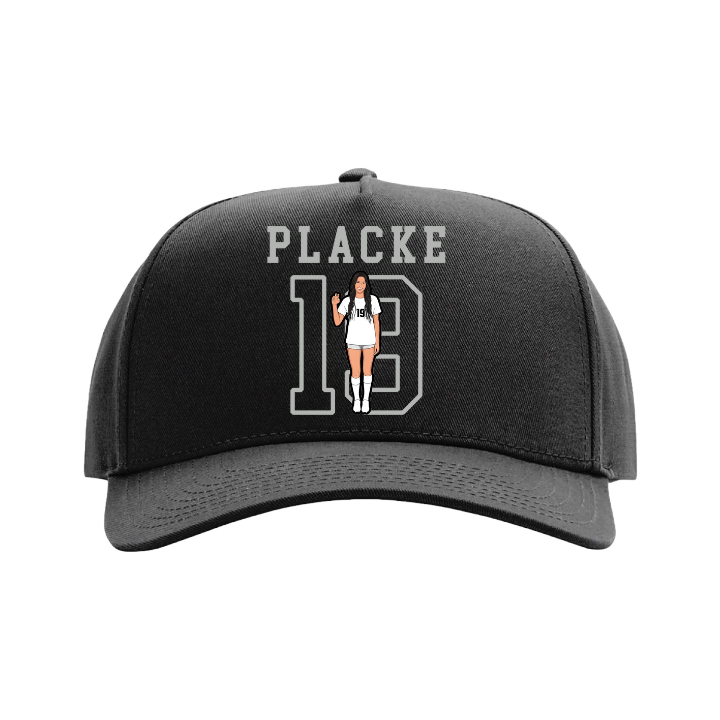 Full Fabric Five-Panel Champ Cap — Shirsey in Black