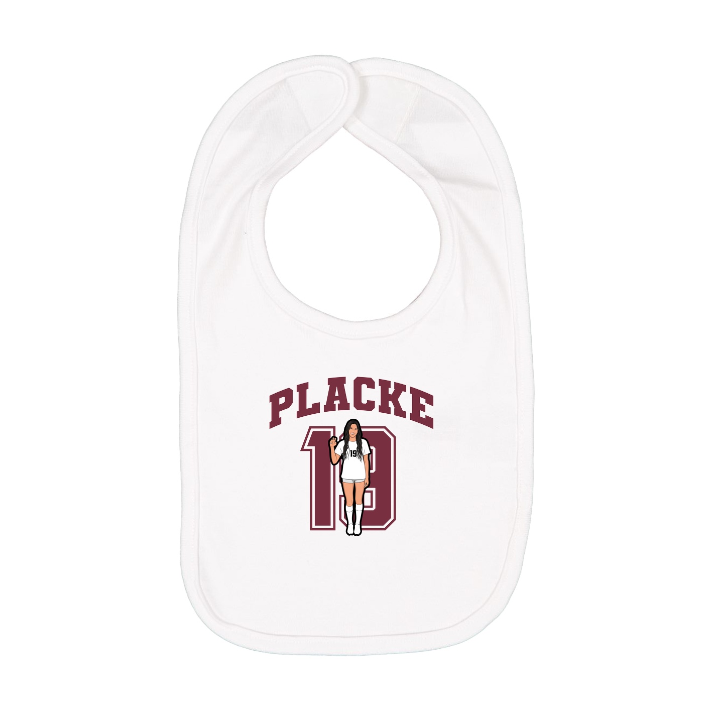 Infant Bib — Number in White