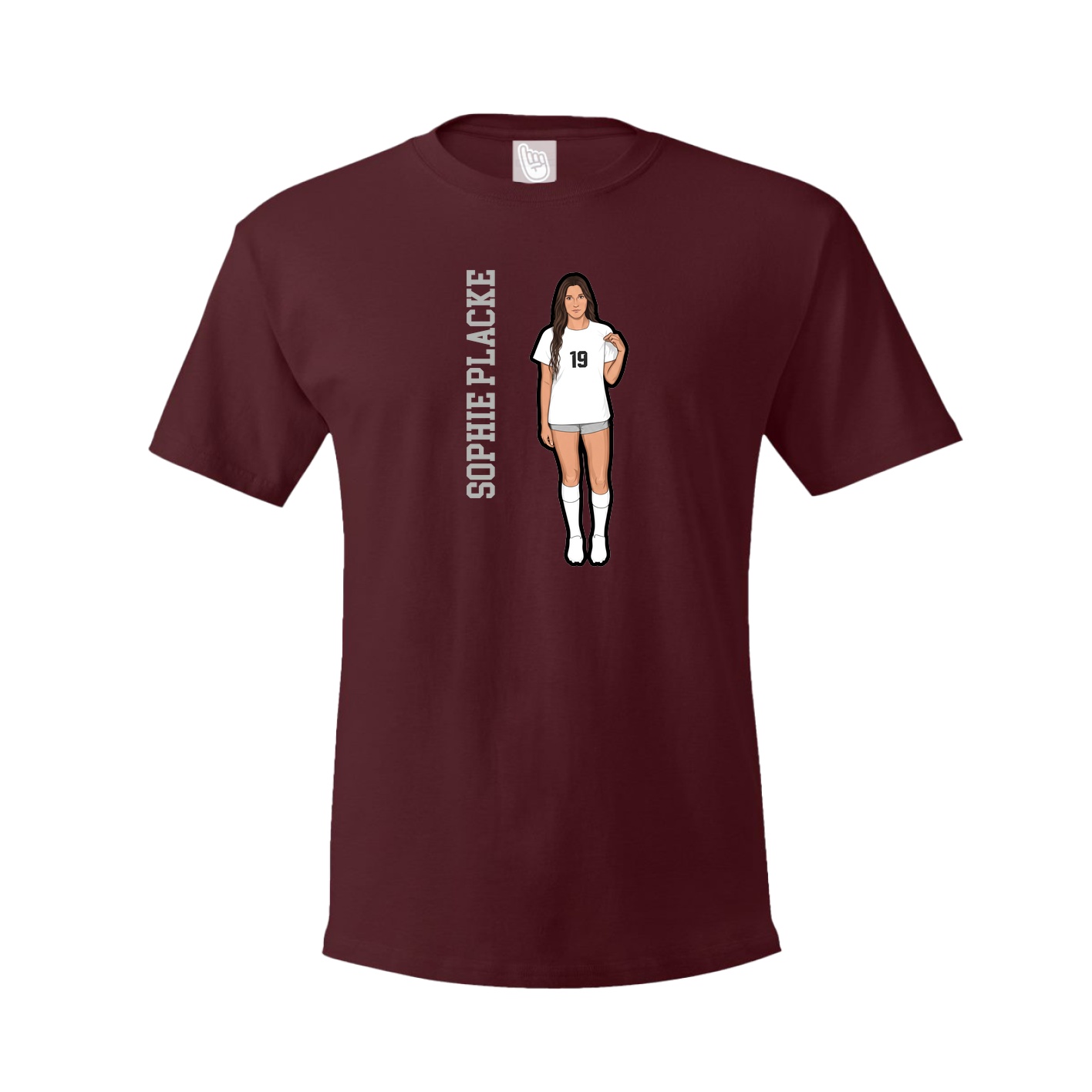 Youth Tee — Name Vertical in Maroon