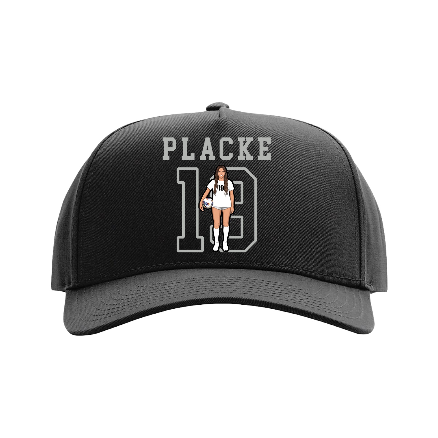 Full Fabric Five-Panel Champ Cap — Shirsey in Black