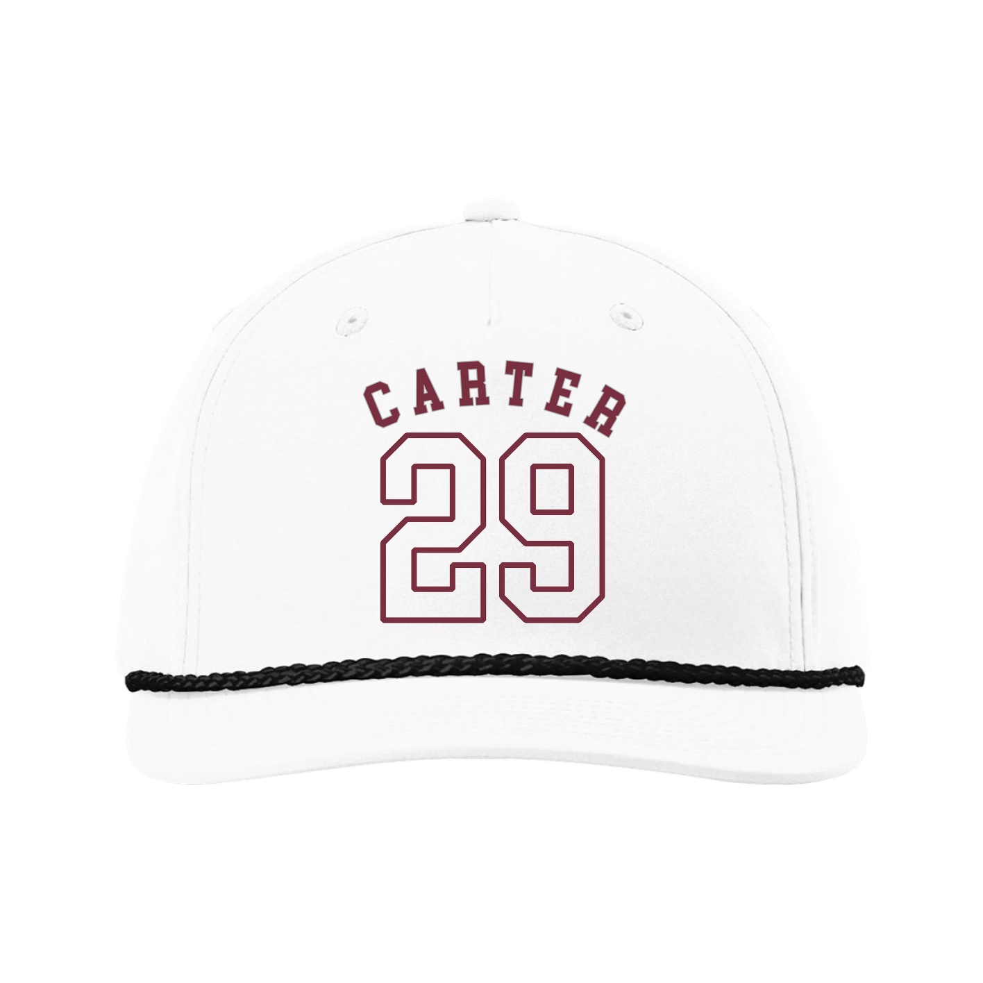 Five-Panel Classic Rope Cap — Shirsey Arch in White