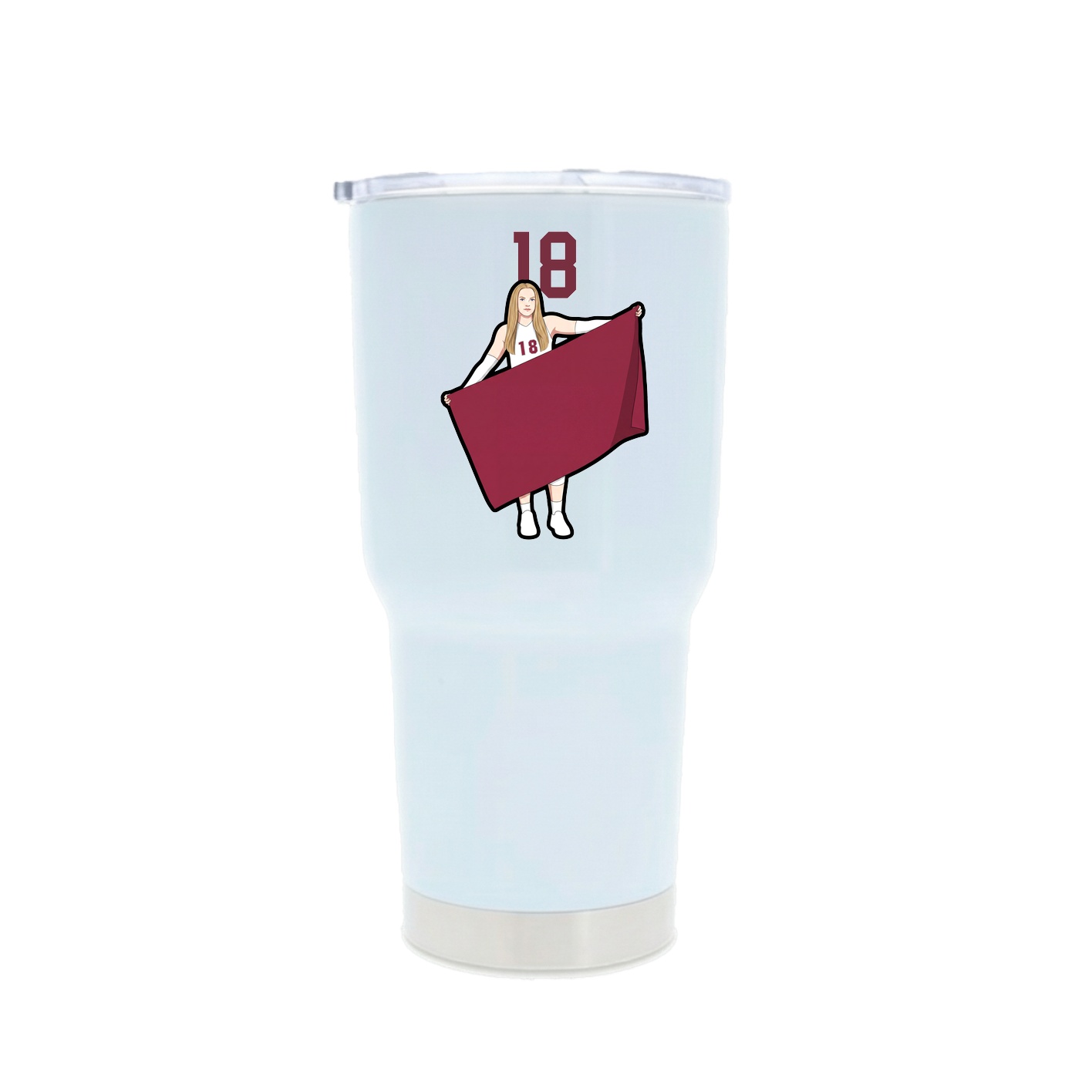 30oz Stainless Steel Tumbler — Number Top in White