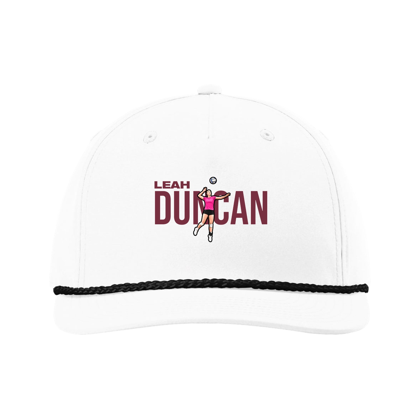 Five-Panel Classic Rope Cap — Player Name in White